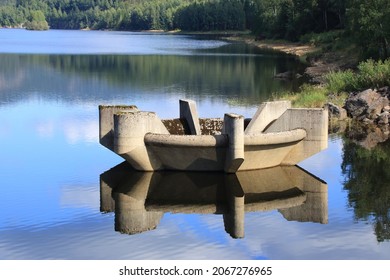 View Of The Frauenau Drinking Water Reservoir In The Bavarian Forest