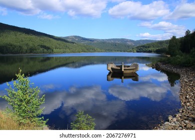 View Of The Frauenau Drinking Water Reservoir In The Bavarian Forest