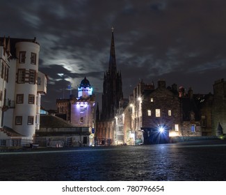 The View From The Front Of Edinburgh Castle At Night