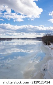 View Of Frozen Saint John River In Winter