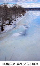 View Of Frozen Saint John River In Winter