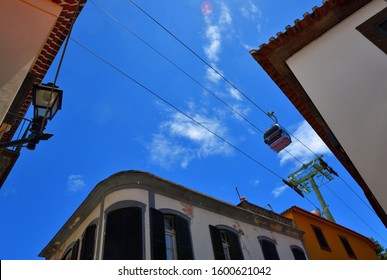 View Of Funchal Cable Car From  Old Town Street Level 