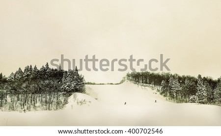 Peace. Winter Snow Field