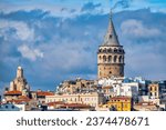 View of the Galata Tower and the Karaköy district, Istanbul, Turkey