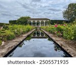 View of the garden in August. Selective focus 