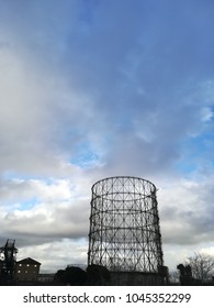 view of gasometer from below