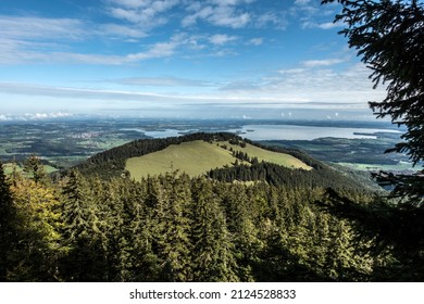 View from the "Gedererwand" mountain to Lake Chiemsee and the Chiemgau.