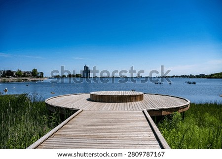 View of Georgian Trail Observation Deck in Collingwood.