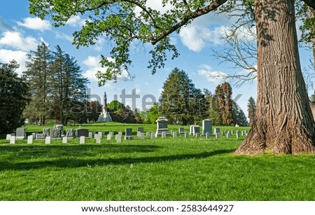 View of the Gettysburg national cemetery, site of the bloodiest battle of the Civil War.