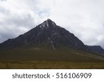 The view of Glencoe from road A82 in Highlands, Scotland
