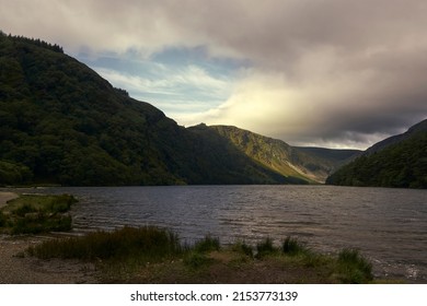 View of the Glendalough lake in the Wicklow mountains national park in Ireland.