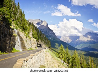A view from Going to the Sun Road at Glacier National Park