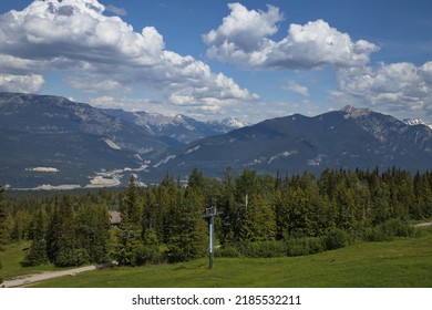 View of Golden from Golden Eagle Express in Kicking Horse Mountain Resort in British Columbia,Canada,North America
