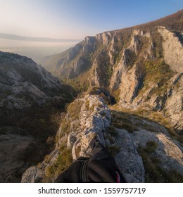 View Of The Gorge And Steep Rocks From The Photographer's Perspective