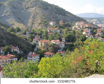 A view of Goynuk near Bolu, Turkey. Goynuk is a small town near Bolu. It is famous for its well preserved ottoman style wood houses and it is designated as a cittaslow city. 