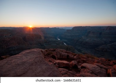 View Of The Grand Canyon On Sunset, From The Guano Point, In A Land Belongings To The Hualapai Tribe.