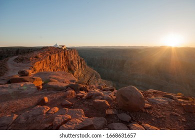 View Of The Grand Canyon On Sunset, From The Guano Point, In A Land Belongings To The Hualapai Tribe.