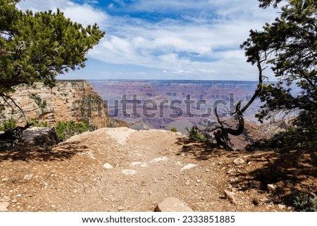 View of the Grand Canyon from  Pipe Creek Vista viewpoint on the south rim at Grand Canyon National Park.
