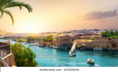 View of the Great Nile in Aswan - Shutterstock ID 1519243514