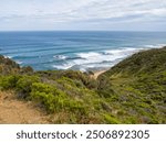 View from the Great Ocean Walk above Wreck Beach - Princetown, Victoria, Australia