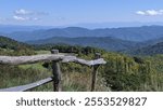 View of the Great Smoky Mountains from the bald of the Appalachian hiking trail at Max Patch