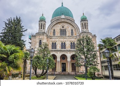 View of Great Synagogue of Florence (Tempio Maggiore Israelitico di Firenze, 1848). Great Synagogue of Florence is one of largest synagogues in South-central Europe. Florence, Tuscany region, Italy.
