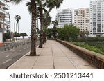 A view of the green coast pier in Barranco Miraflores Lima Peru