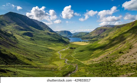 View from Green Crag overlooking Warnscale Bottom, The Lake District, Cumbria, England