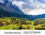 View of Grindelwald village in Bernese Oberland, Switzerland