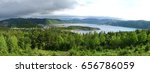 View of Gros Morne National Park from Partridgeberry Hill above the village of Norris Point, Newfoundland, Canada