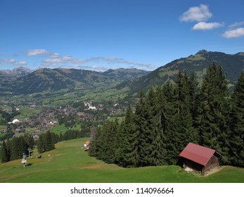 View Of Gstaad, Ski Lift In The Summer, Forest