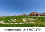 View of Hagia Sophia Mosque, Ancient Mosque Enez (Ainos) Fatih Mosque, built in the 12th century and converted into a mosque in 1455, and Enez (Ainos) castle.