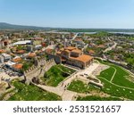 View of Hagia Sophia Mosque, Ancient Mosque Enez (Ainos) Fatih Mosque, built in the 12th century and converted into a mosque in 1455, and Enez (Ainos) castle.