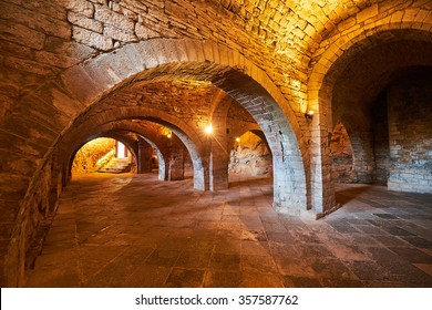 View Of The Hall Of Councils Of The Old Royal Medieval Monastery Of San Juan De La Peña, Botaya, Huesca, Aragon, Spain