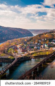 View Of Harper's Ferry And The Potomac RIver From Maryland Heights.