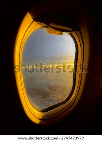 view from a height from an airplane window
