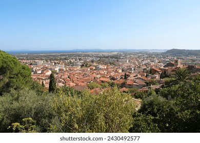 view from the heights of Hyères, Provence region, France