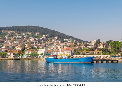 View Of Heybeliada Island From The Sea With Summer Houses. The Island Is The Second Largest One Of Four Islands Named Princes' Islands In The Sea Of Marmara, Near Istanbul, Turkey