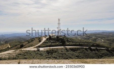 View of the highest point in the Eastern Algarve, Alcaria do Cume, 525 meters above sea level. Near Santa Catarina da Fonte do Bispo, Tavira, Portugal on an autumn day