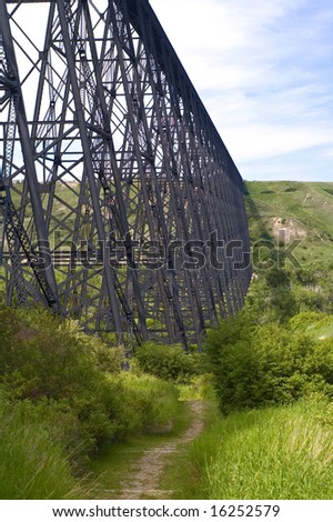 A view of the highlevel bridge in Lethbridge, Ab.