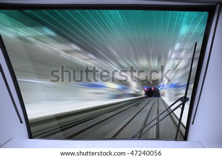 view of high-speed way for train from cabin of machinist Stock photo © 