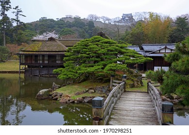 View Of Hikone Castle Genkyuen Garden Daimyo Garden And Castle Tower