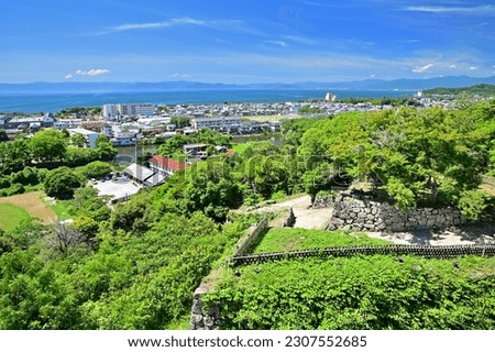 View from Hikone castle Sanju Yagura in Hikone city, Shiga prefecture, Japan