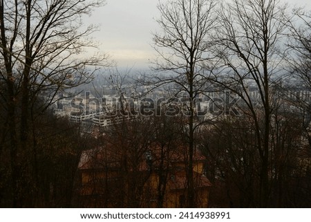 Similar – Image, Stock Photo peek over the city Sky