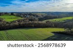 view from hill on green lamdscape