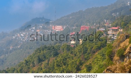 View of Hill Station Buildings in India.