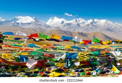 View of the Himalayan mountains. Tibet