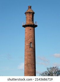 view of the historic 19th century stone pharos lighthouse in fleetwood lancashire