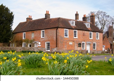 View Of The Historic Home Of Author Jane Austen (1775-1817) In Chawton, Hampshire.  The Georgian House Is Now Open To The Public.