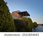 View of the historic residence of Ayatollah Khomeini in Tehran, featuring traditional architecture and a significant cultural landmark in Iranian history